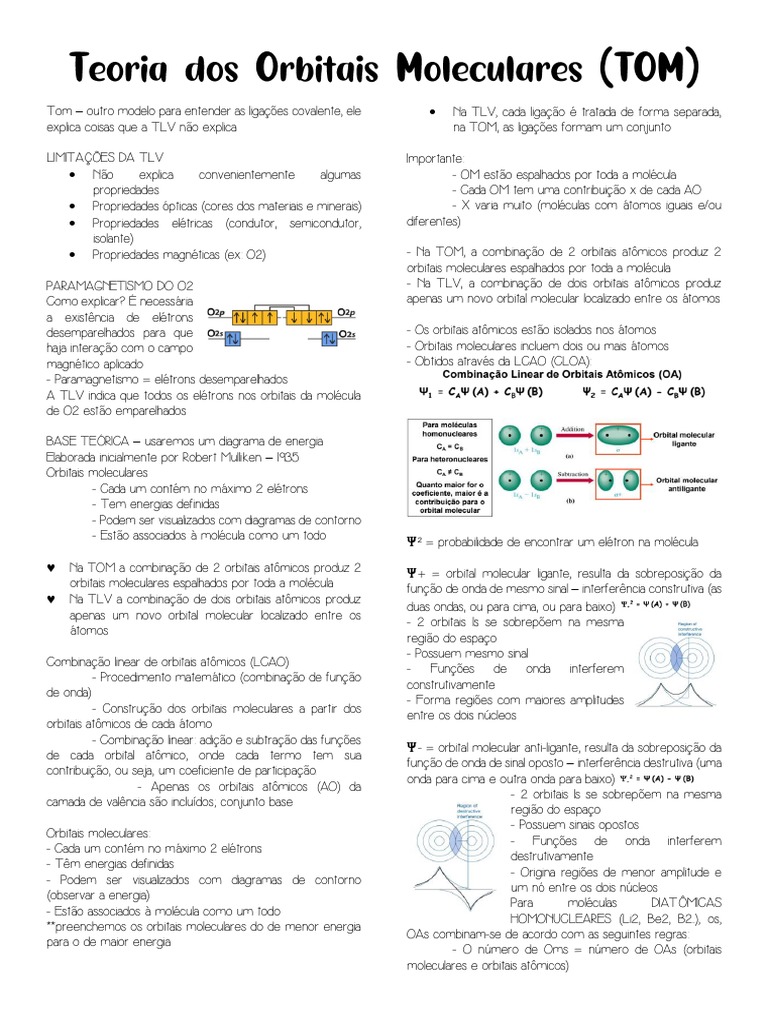 PPT - Teoria dos Orbitais Moleculares (TOM) PowerPoint Presentation, free  download - ID:4635105, image size:768x1024