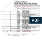 SASTRA Deemed To Be University: Time Table - I CIA - December 2020 I B.Sc. (