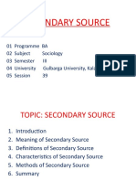Secondary Source Research Methods