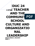 The Teacher's Role in School Culture and Organizational Leadership