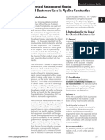 Chemical Resistance of Plastics and Elastomers Used in Pipeline Construction