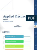 Applied Electronics: Instructor: Dr. Ahmad El-Banna