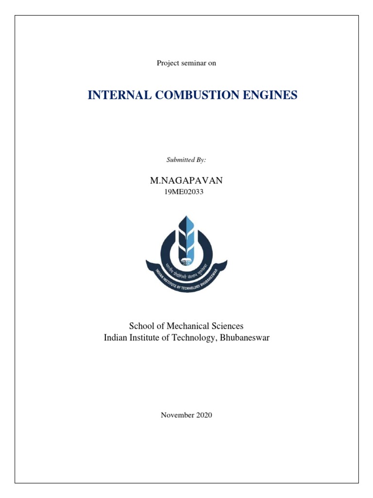 19me02033 I.C Engines Report | PDF | Internal Combustion Engine | Engines