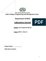Laboratory Journal: Department of MCA