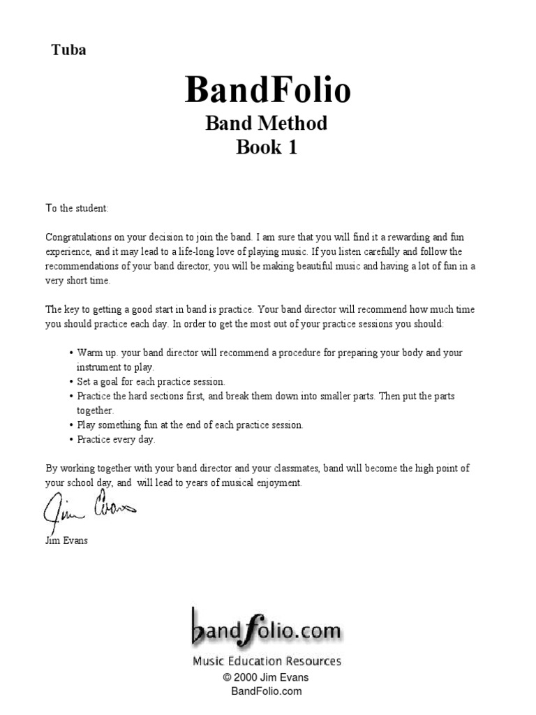 Bandfolio Band Method Book 1 PDF Tempo Musical Notation