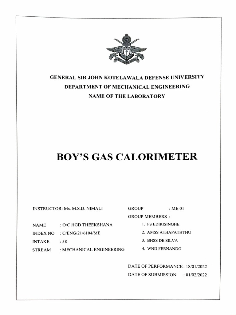 Boy's Gas Calorimeter 6104 PDF