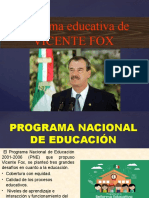 Reforma educativa de Fox con PNE para elevar cobertura y calidad