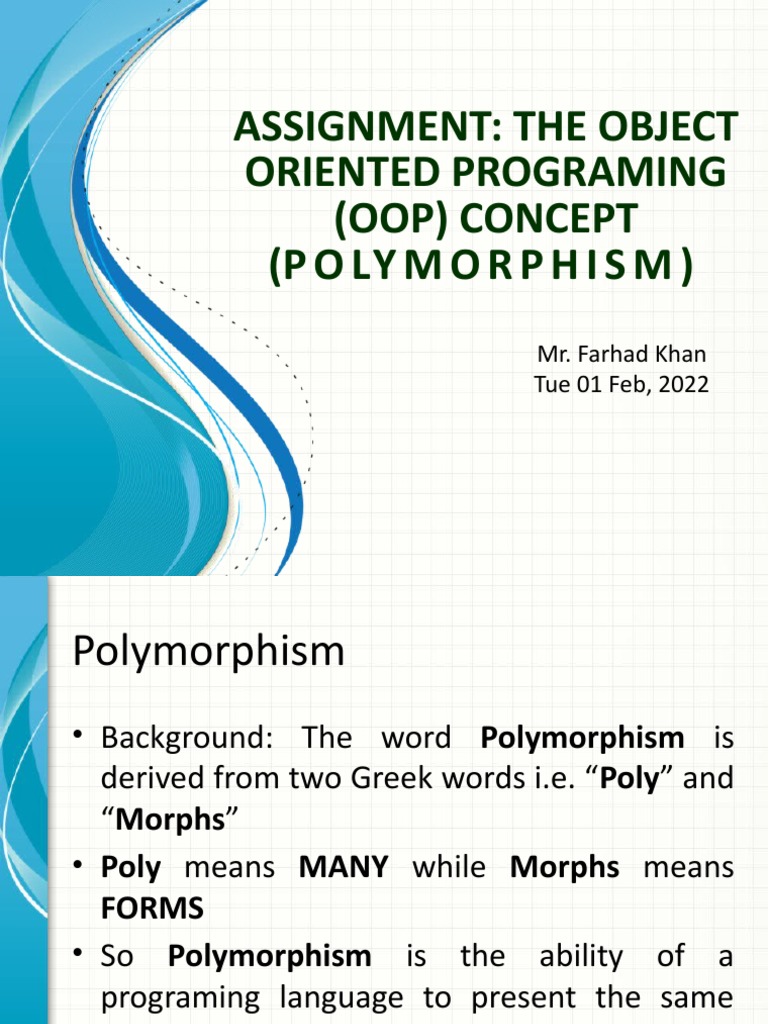 Assignment: The Object Oriented Programing (Oop) Concept (Polymorphism ...