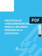 Protocolos y Recomendaciones Para El Regreso Presencial a Las Aulas Trabajo Del Consejor Asesor Del MEN