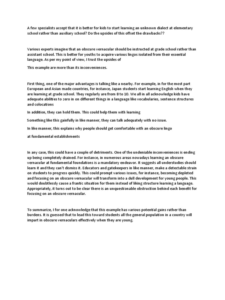 Early Foreign Language Learning Benefits | PDF