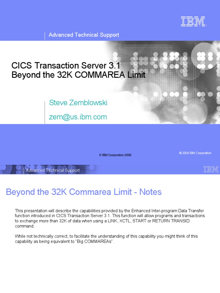 Beyond The 32K COMMAREA Limit | PDF | Information Technology Management ...