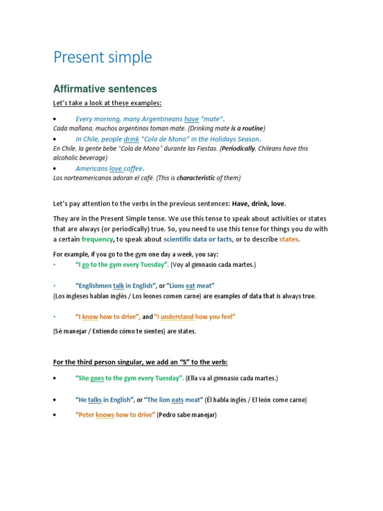 Present Simple Time Expressions Explained | PDF | Question | Verb
