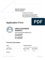Application Form: Abdulrahman Ramatu