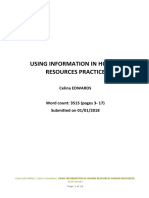 Using Information in Human Resources Practice: Celina EDWARDS
