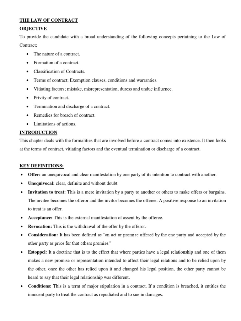 Understanding Contract Law Essentials | PDF | Offer And Acceptance ...