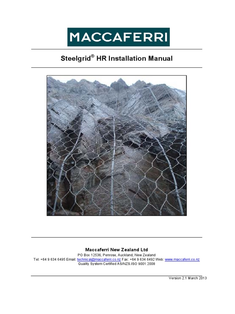 Steelgrid HR Installation Manual NZ | PDF | Anchor | Geotechnical ...
