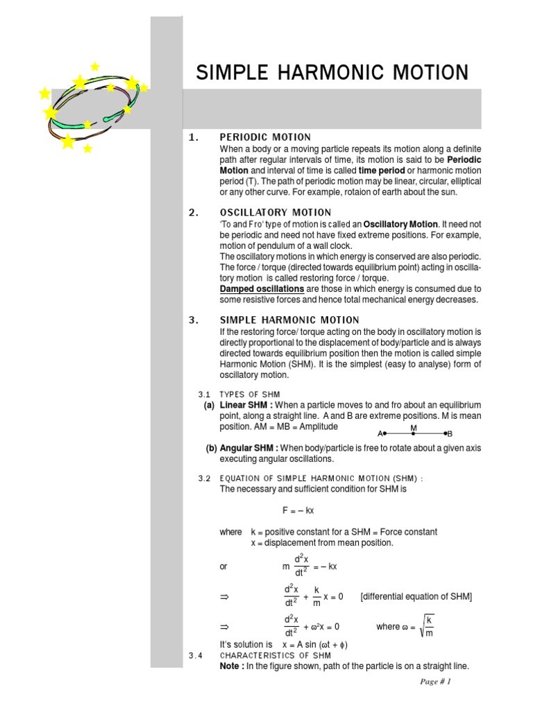 Understanding Periodic and Harmonic Motion | PDF | Oscillation ...