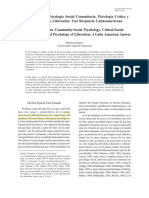 Maritza Montero. Relaciones Entre Psicología Social, Comunitaria, Psicología Crítica y Psicología de La Liberación