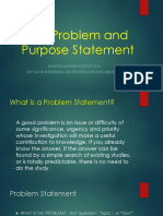 The Problem and Purpose Statement