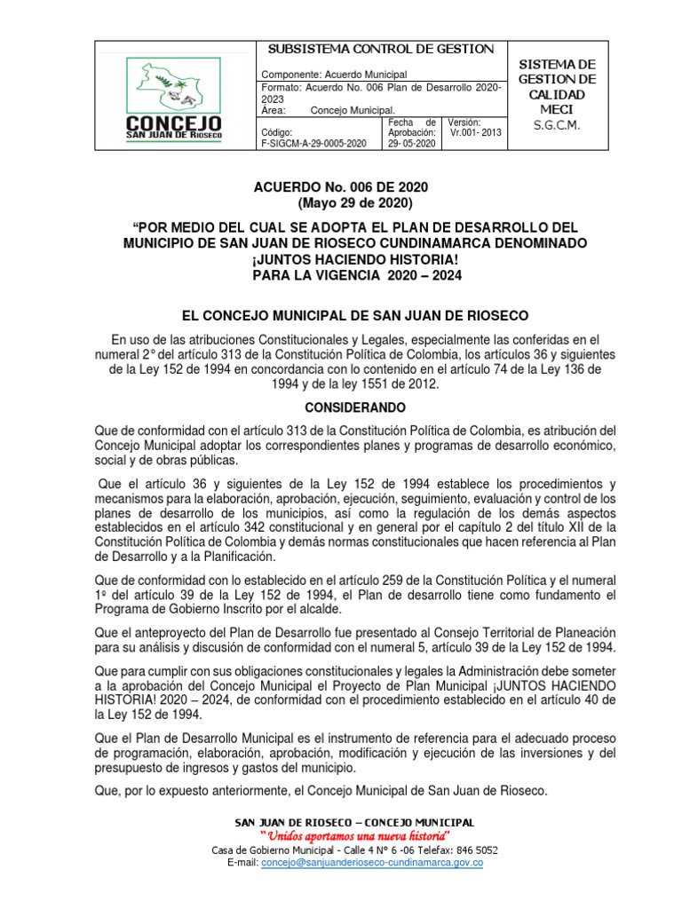 Plan de Desarrollo San Juan de Rioseco 2020-2023final | PDF ...
