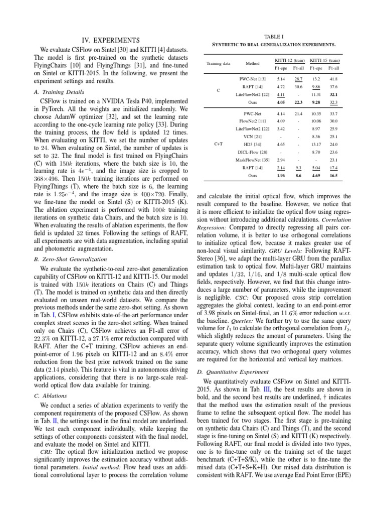 Table I S . Ynthetic To Real Generalization Experiments PDF