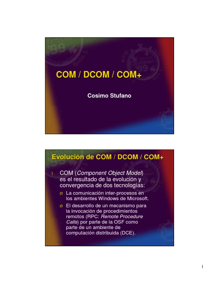 Evolución y Funciones de COM/COM+/DCOM | PDF | Áreas de informática ...