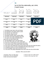 Einstein Riddle Worksheet