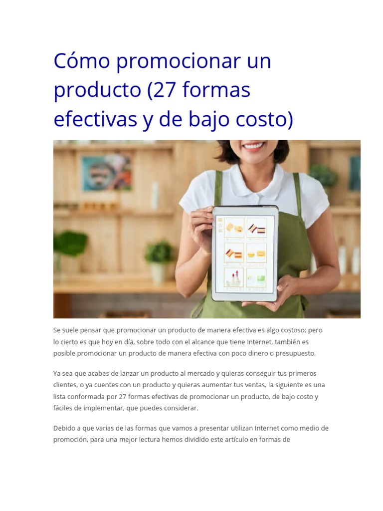 Cómo Promocionar Un Producto 6to PAE, PDF, Marca