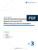 Top 25 Swedish Questions You Need To Know S1 #3 Where Do You Live in Swedish?