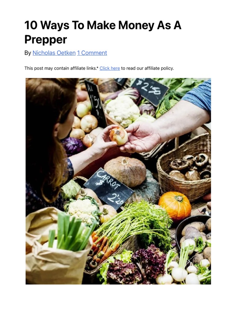 10 Ways To Make Money As A Prepper | PDF | Affiliate Marketing | You Tube
