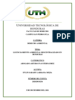 Licenciamiento Ambiental Descentralizado en Honduras Investigación Iii Parcial