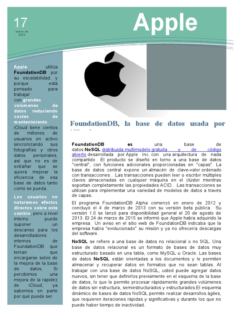 Análisis técnico de las características y ventajas de FoundationDB, la