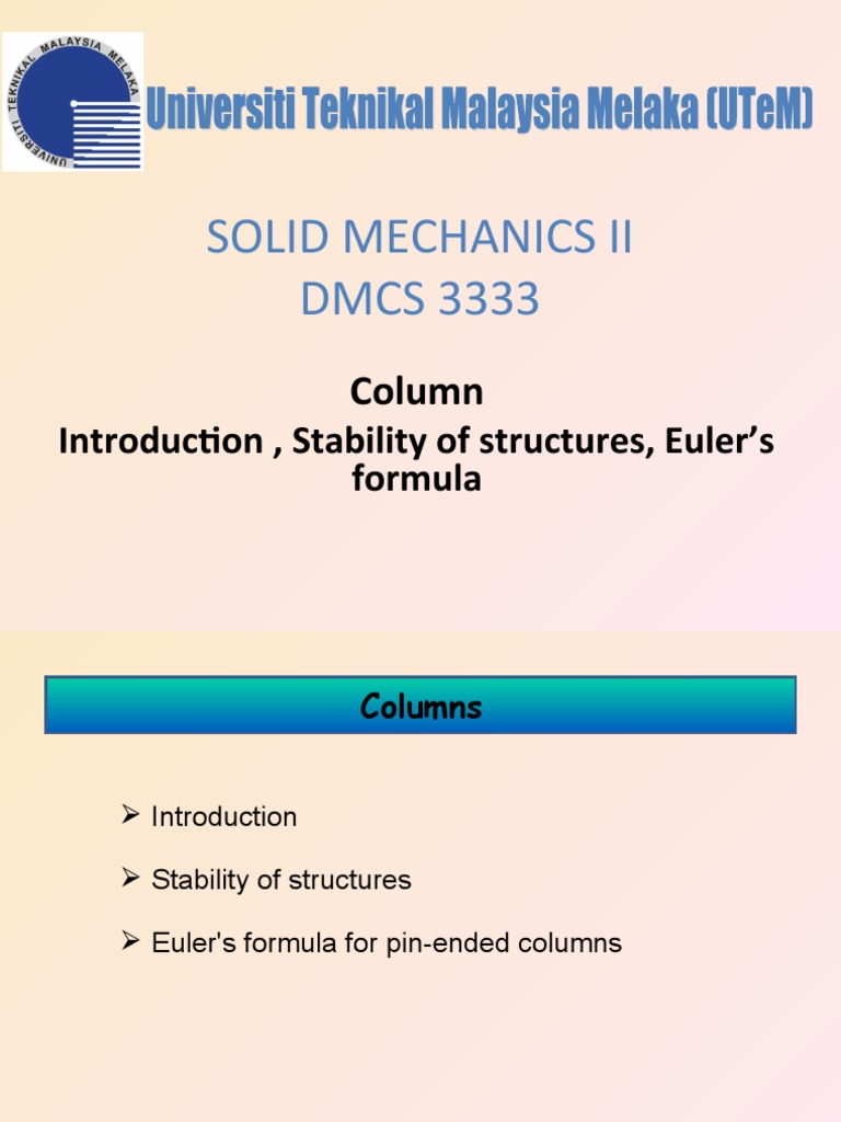 Engineering Column Stability Guide | PDF | Buckling | Column