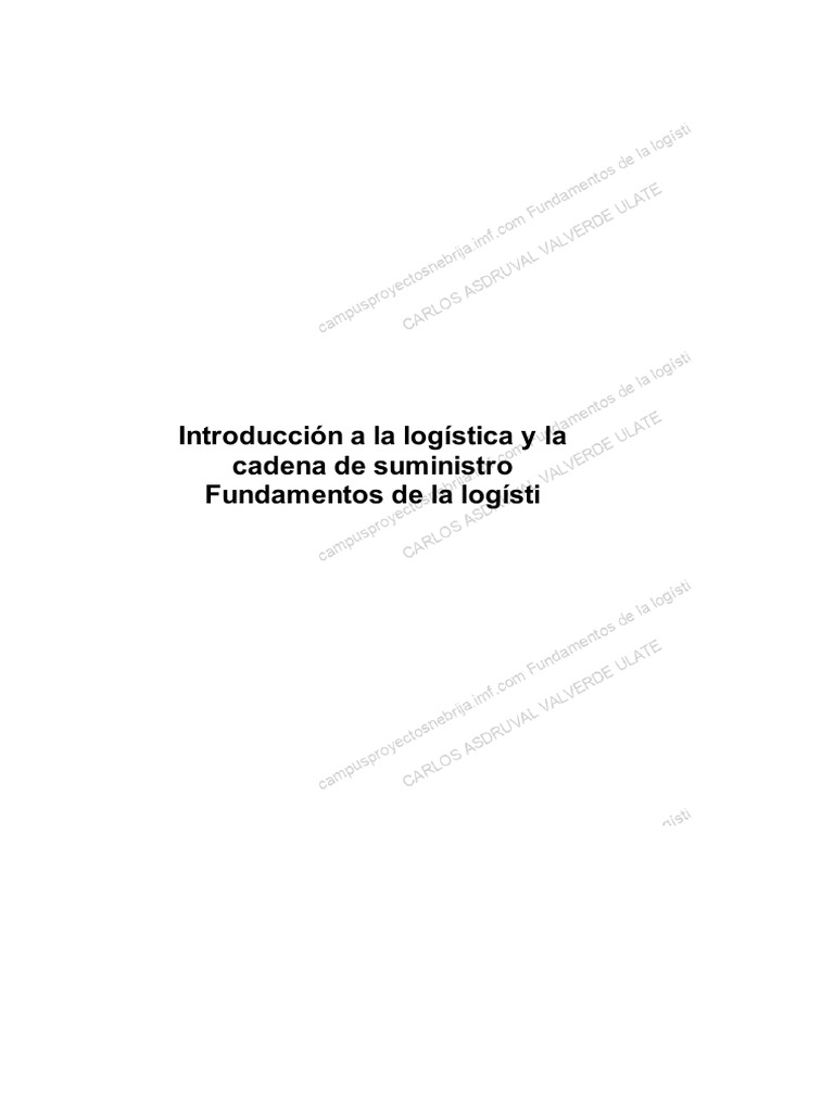 Fundamentos de logística y cadena de suministro | PDF | Logística ...