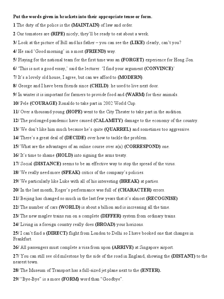 Verb Form Exercises for Grammar Practice | PDF | Venice | Tide