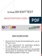 English Exit Test: Registration Code: Eet699
