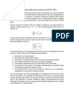 Reactor Types: Batch and Continuous (CSTR, PFR) : Andrea Ayón Mendoza 212892