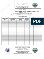 Department of Education Schools Division Office of Albay: Score Sheet