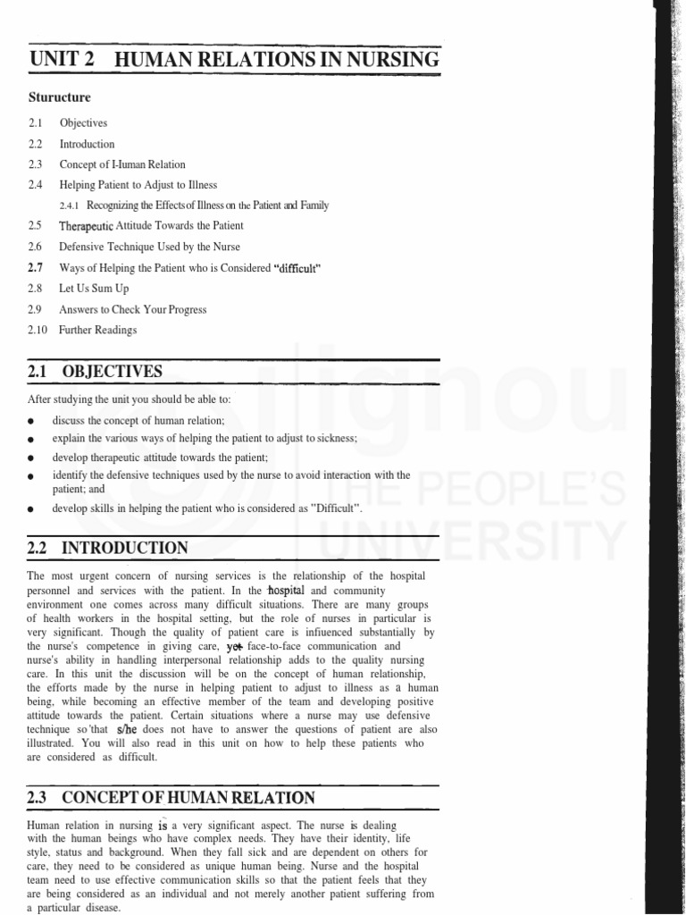 Human Relations in Nursing Care | PDF | Nursing | Patient