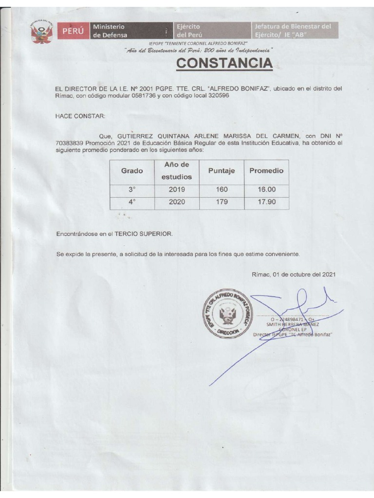 Constancia de Tercio Superior PDF