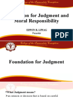 Foundation for Moral Judgment and Responsibility