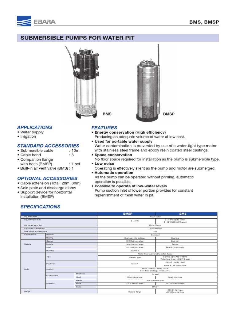 Submersible Pump Specifications and Value | PDF | Pump | Chemical ...