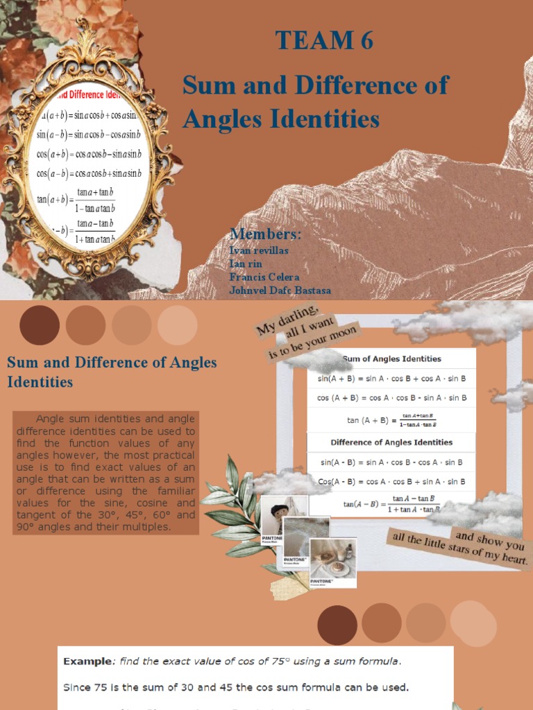 Angle Sum and Difference Identities | PDF | Home & Garden | Science ...