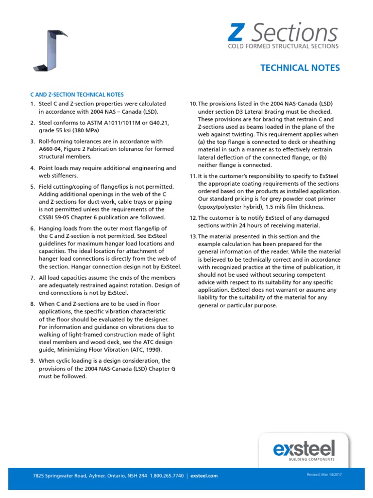 Tech - EX - Z Section Technical Notes | PDF | Mechanical Engineering ...