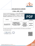 Certificado de N o Adeudo Nº004 - 20601898463 - Soil & Geotecnia Ingenieros Eirl - 2020