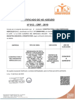 Certificado de N o Adeudo Nº012 - 20600018583 - Constructora y Multiservicios Hercules Sac - 2020
