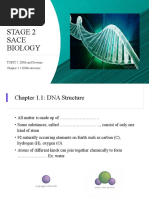 Stage 2 Sace Biology: TOPIC 1: DNA and Proteins Chapter 1.1 DNA Structure