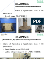Rbi Grade-81: Satisfies All Parameters of Specifications Given in IRC Specifications Strength (As Per IRC:SP:89-2010)