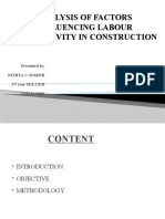 Analysis of Factors Influencing Labour Productivity in Construction