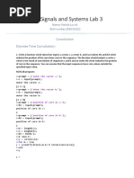 Signals and Systems Lab 3: Convolution Discrete Time Convolution